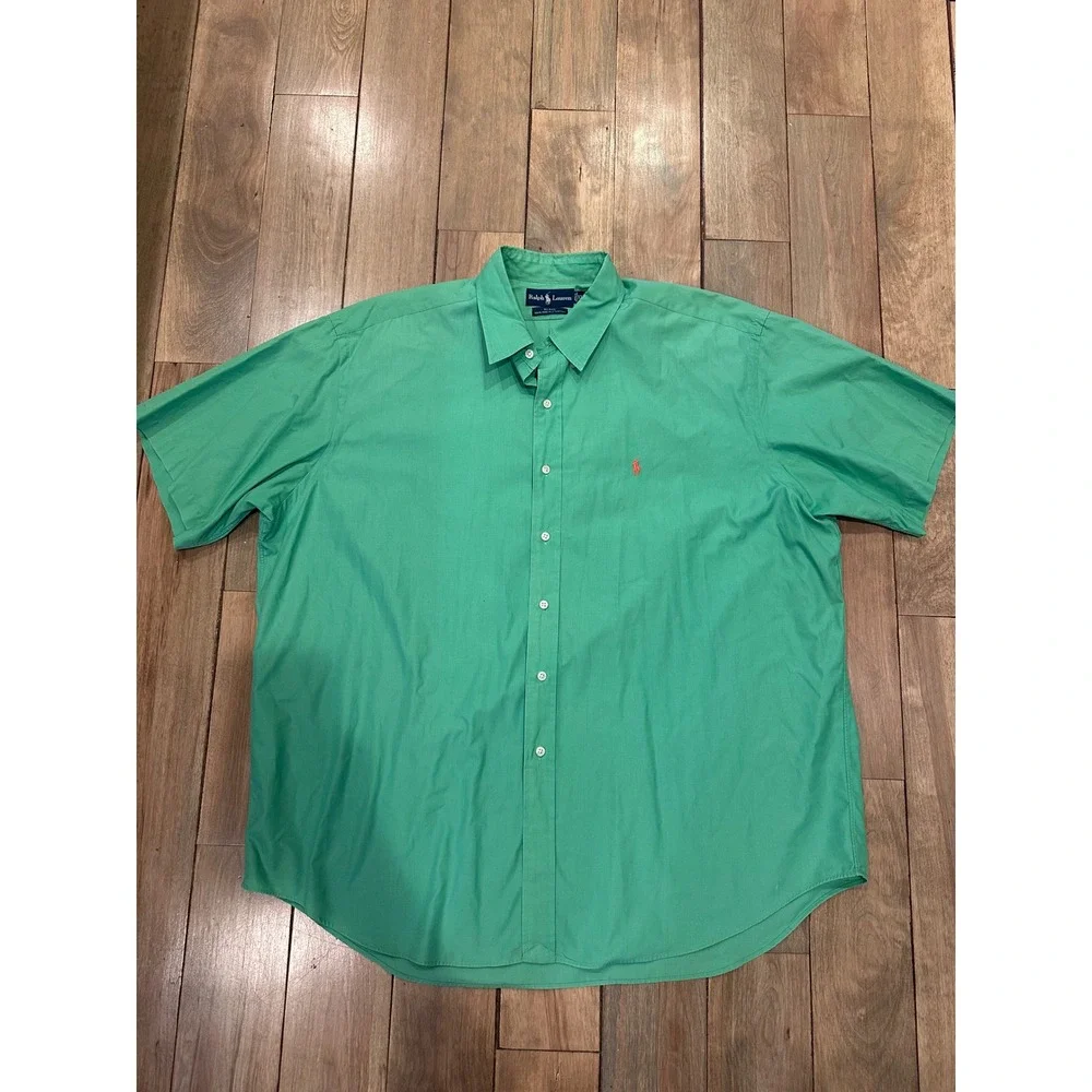 Polo Blake Vintage Button Down 100% Cotton Light Green Size XXL